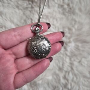 Shen Sheng Mini Pocketwatch Necklace Pocket Watch Small Engraved Etched Regency